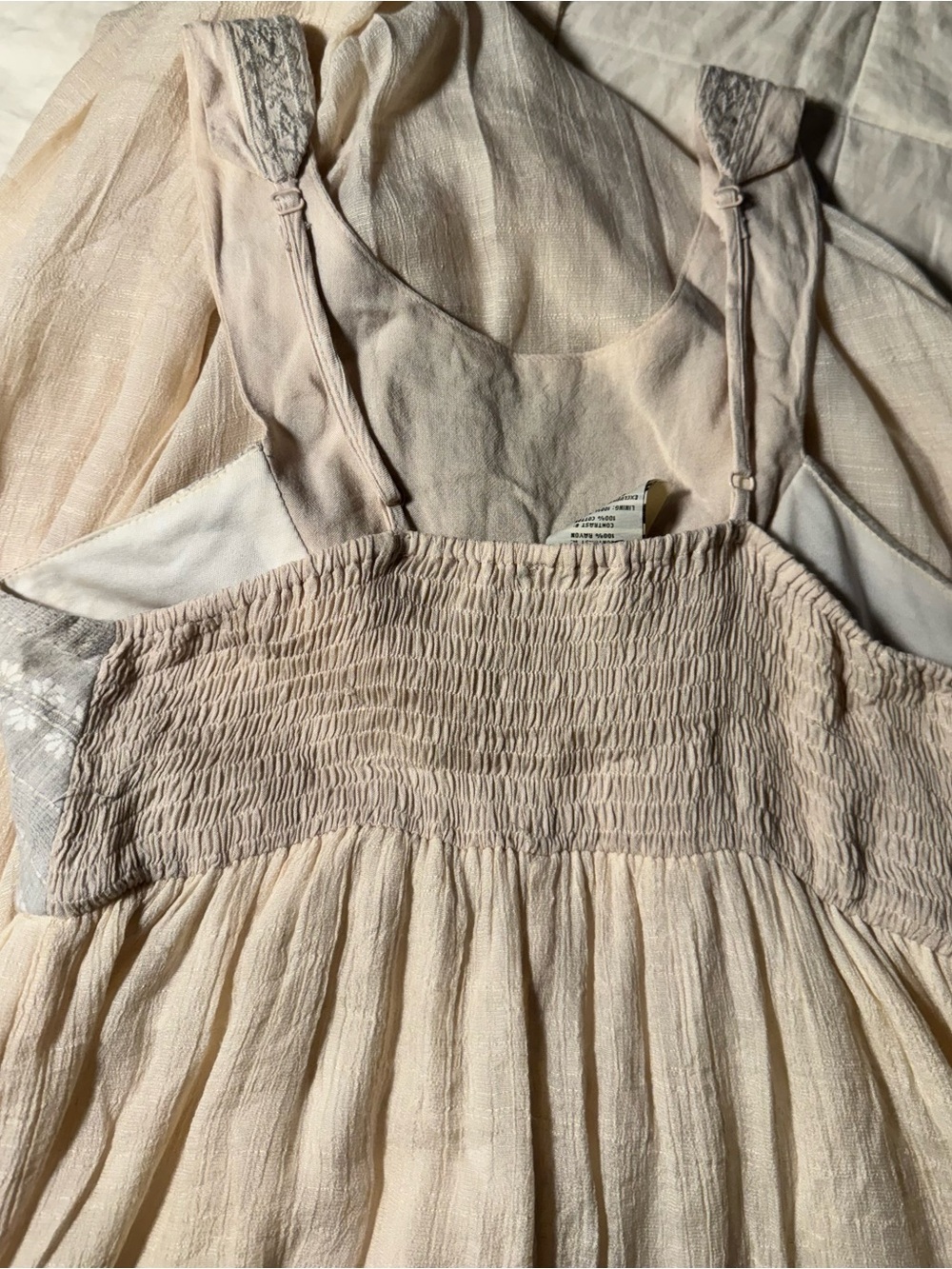 Flying Tomato size S Ivory Gray Embroidered Boho Empire Maxi Dress - Picture 10 of 10